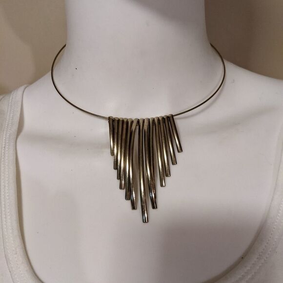 Vintage Jewelry - Vintage collar bib necklace with slats design